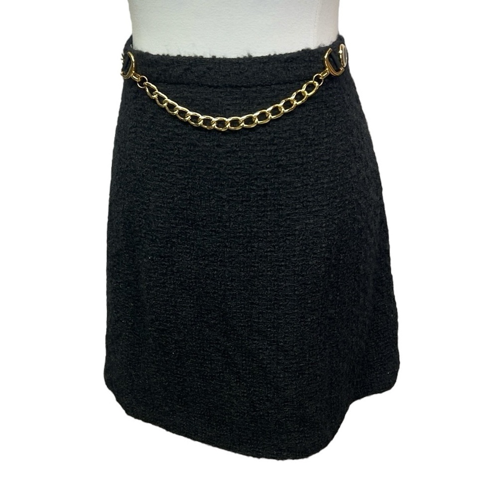 Vintage Milly Chain Accent Skirt Black